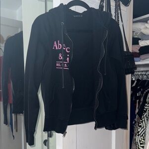 Abercrombie & Fitch Black Jacket with Pink Logo